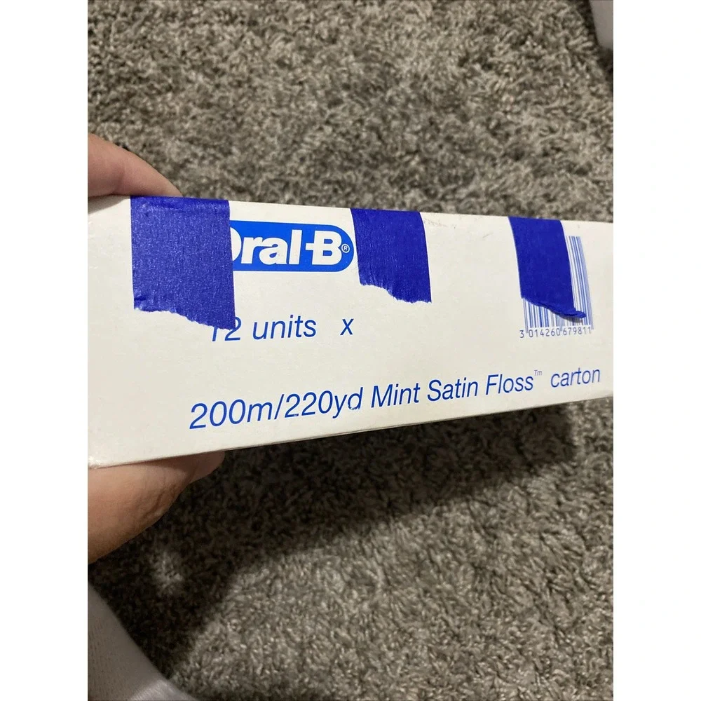12 Units 200m/220yd Mint Satin Floss Carton For Office Dispenser Refills Oral B
